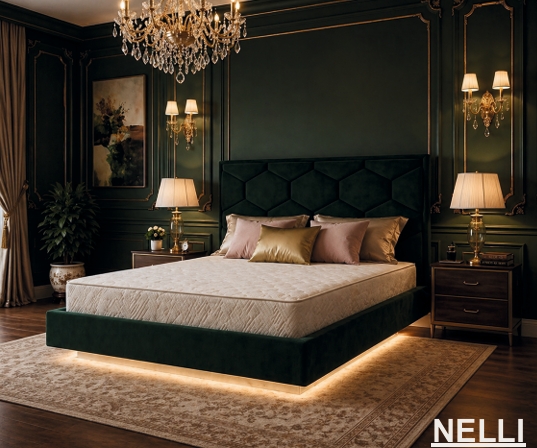 Кровать "Nelli" 1800 Зеленый. Bella Mebel
